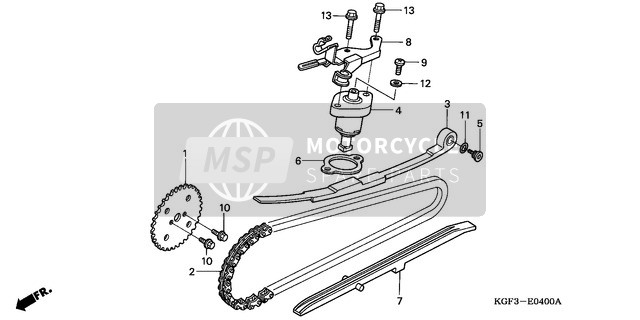 Honda NES125 2001 Catena a camme/Tenditore per un 2001 Honda NES125